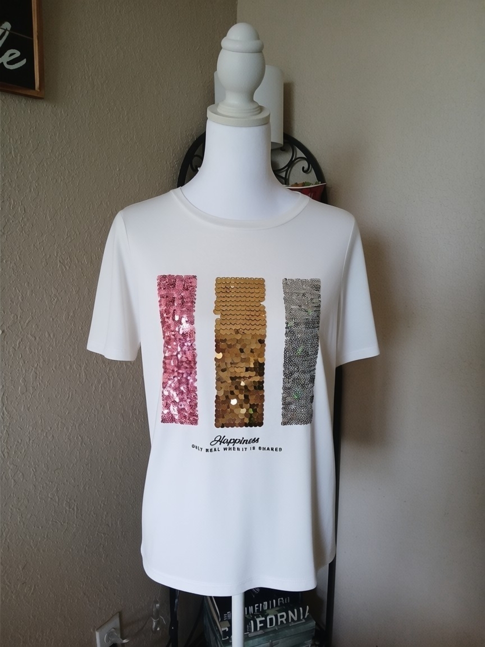 Paredo White Crewneck Tee with Black Size Tag